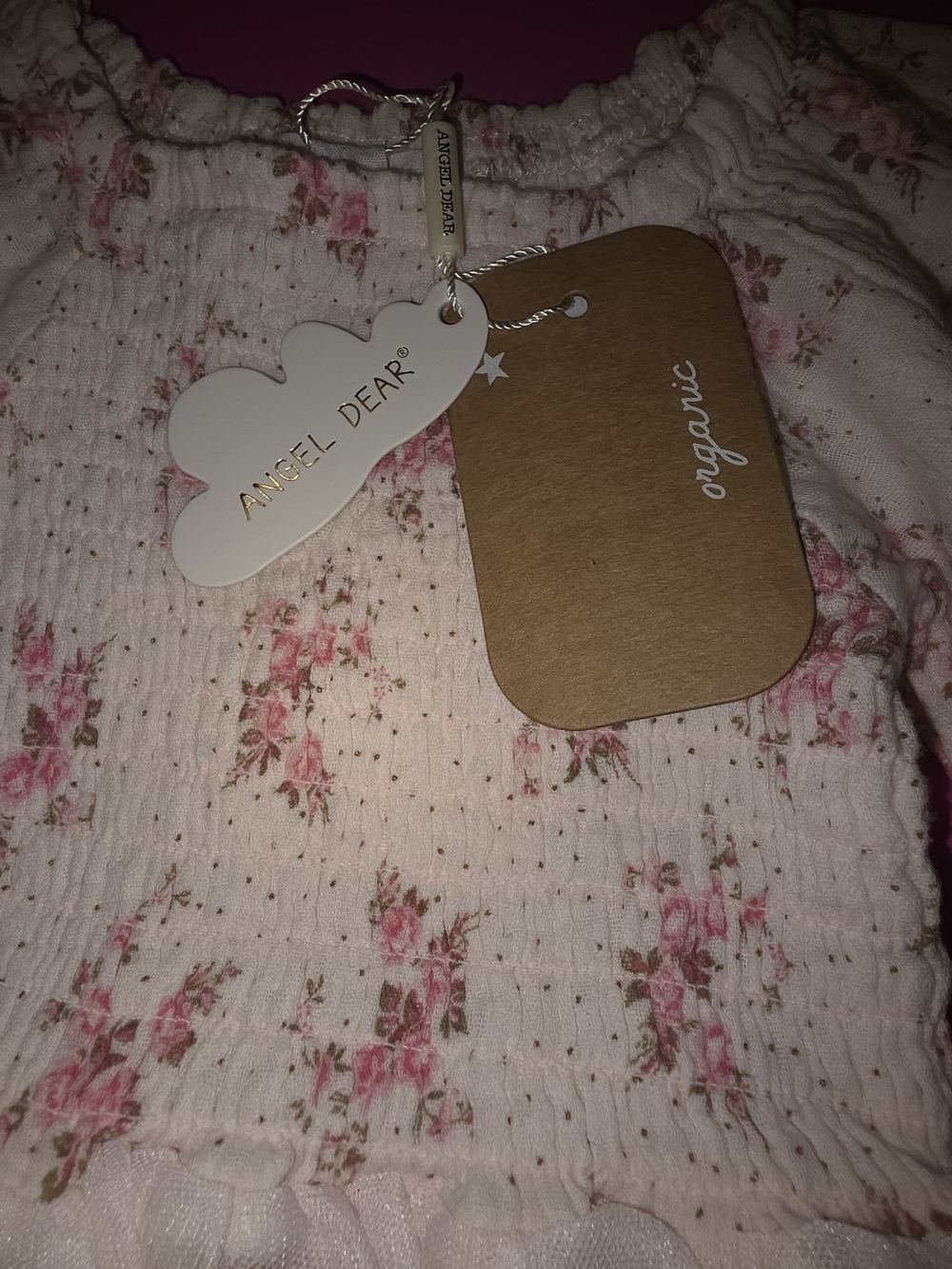 Angel Dear Floral Tulle Baby Dress Romper - Pink 6-12m NWT - Picture 4 of 10